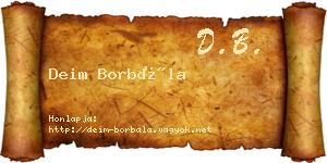 Deim Borbála névjegykártya